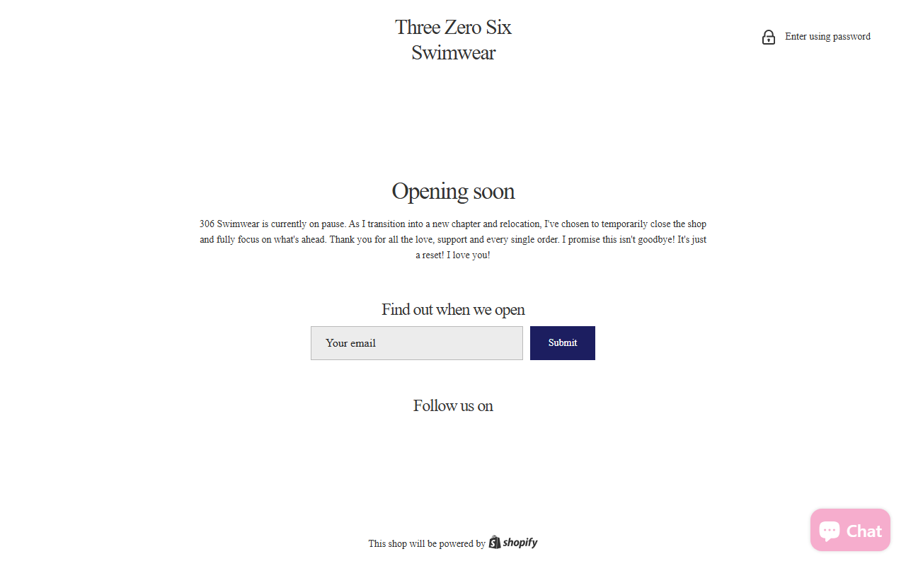 306swimwear.com screenshot