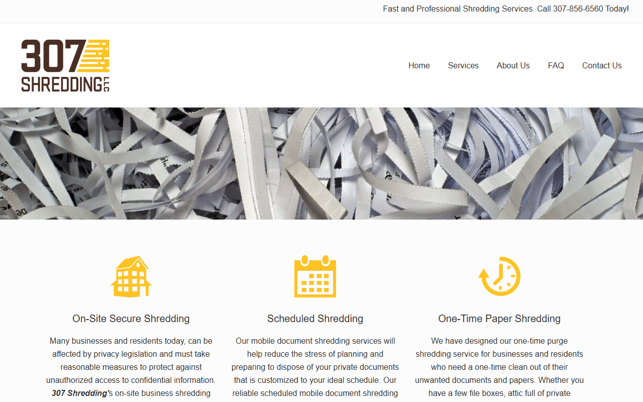 307-shredding.com screenshot