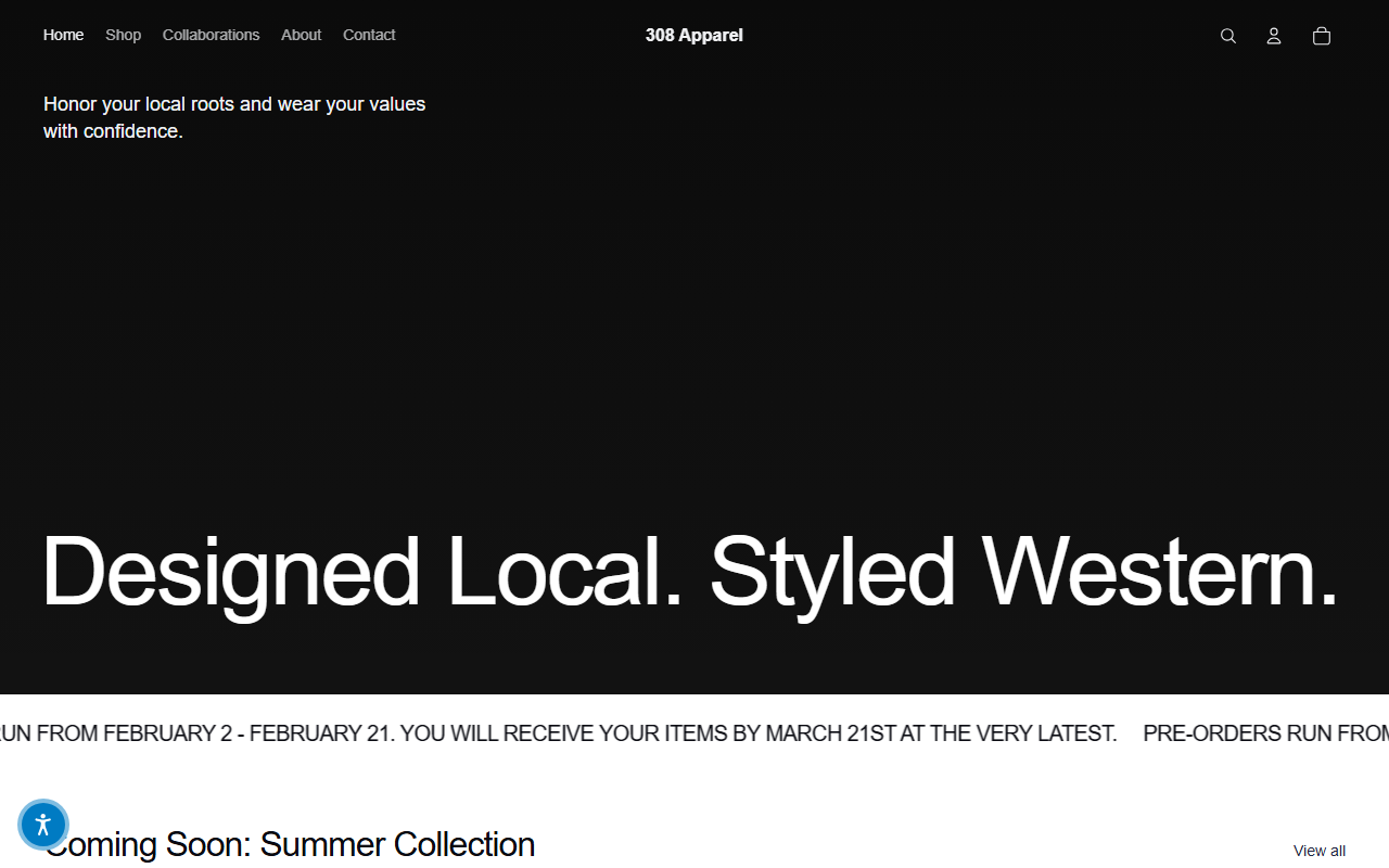 308-apparel.com screenshot