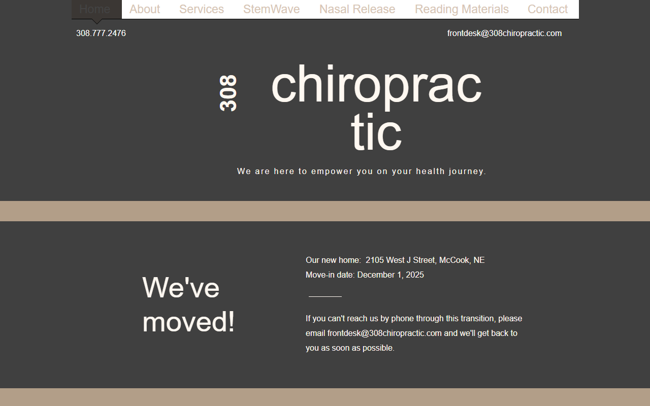 308chiropractic.com screenshot