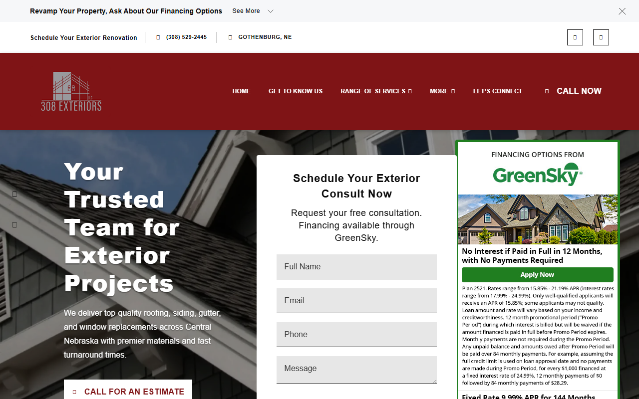 308exteriors.com screenshot