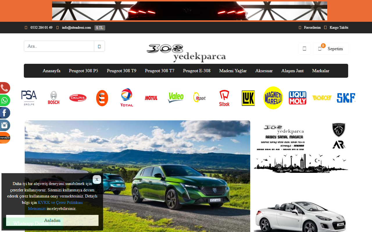 308yedekparca.com screenshot