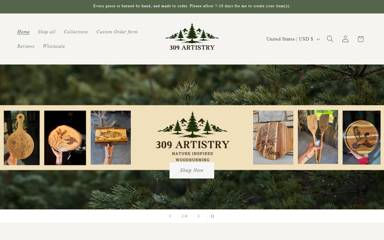 309artistry.com screenshot