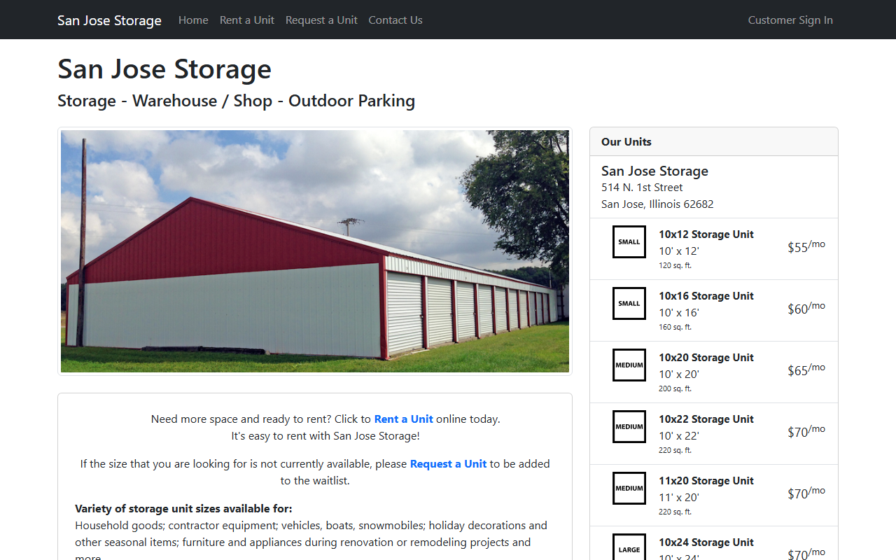 309storage.com screenshot