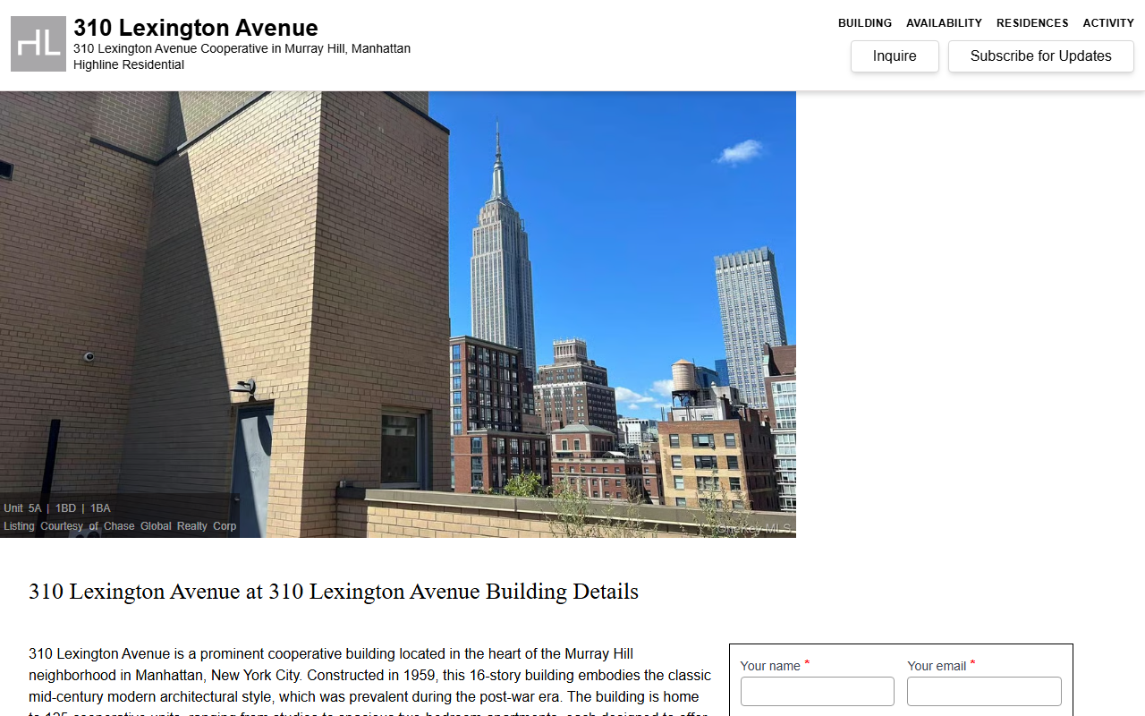 310lexingtonave.com screenshot