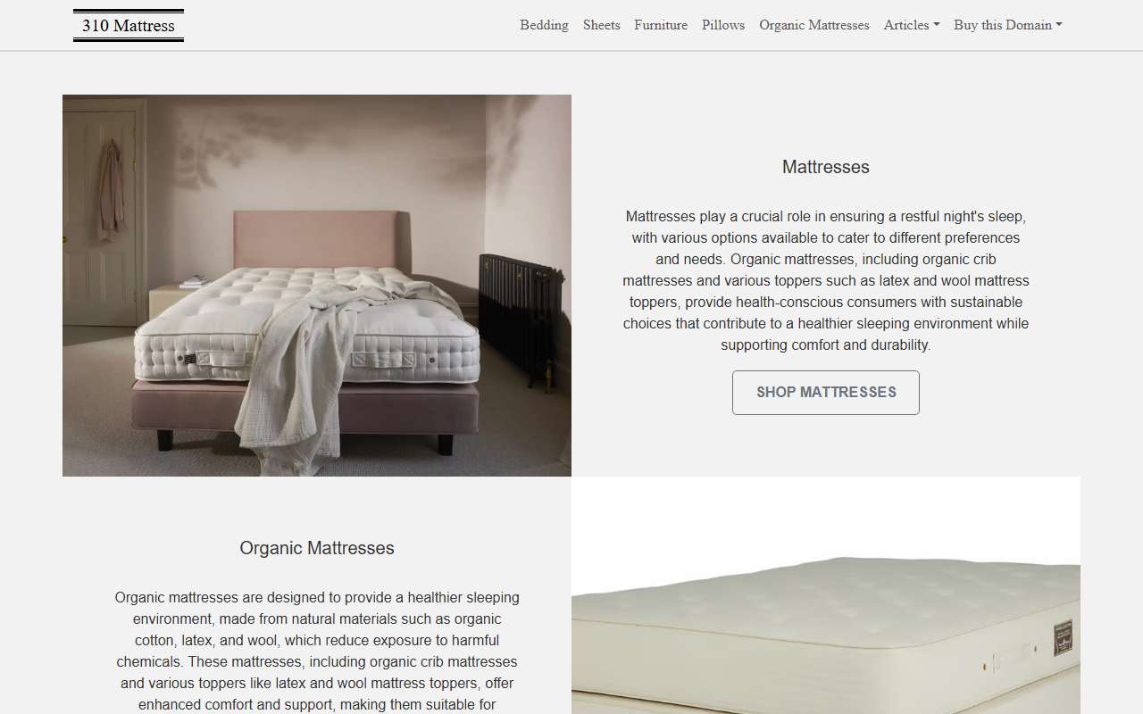 310mattress.com screenshot
