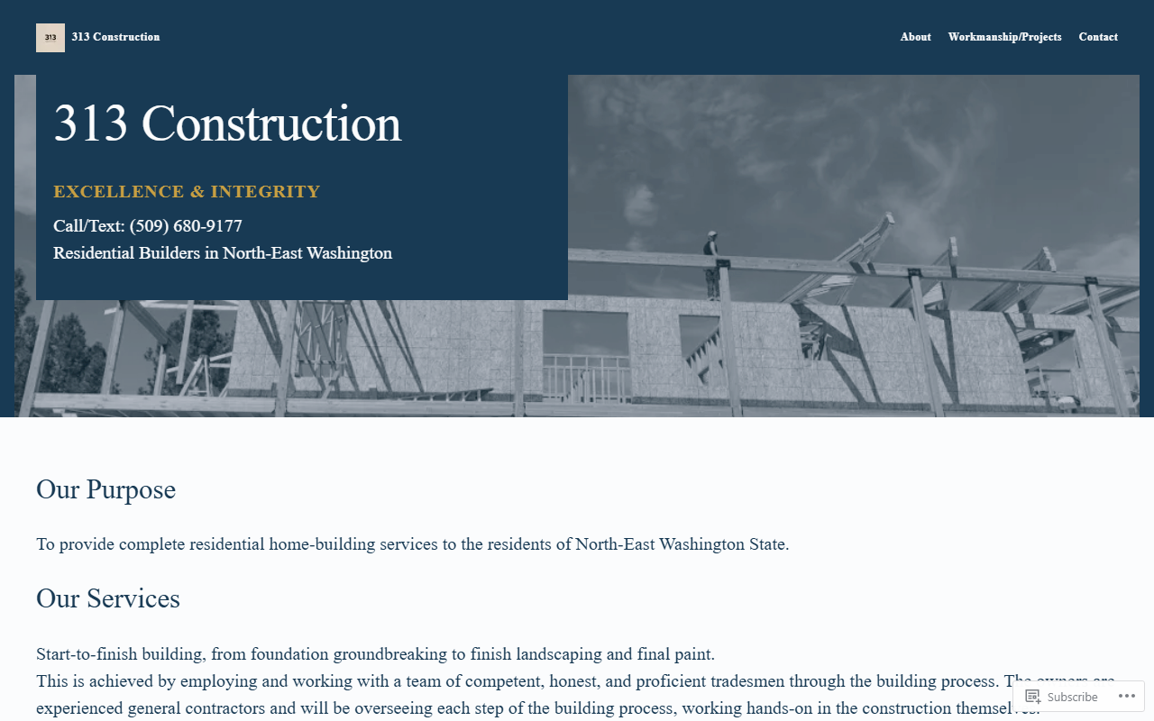 313-construction.com screenshot