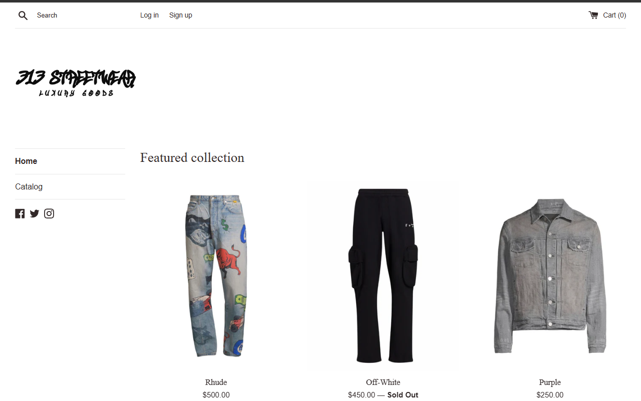 313streetwear.com screenshot