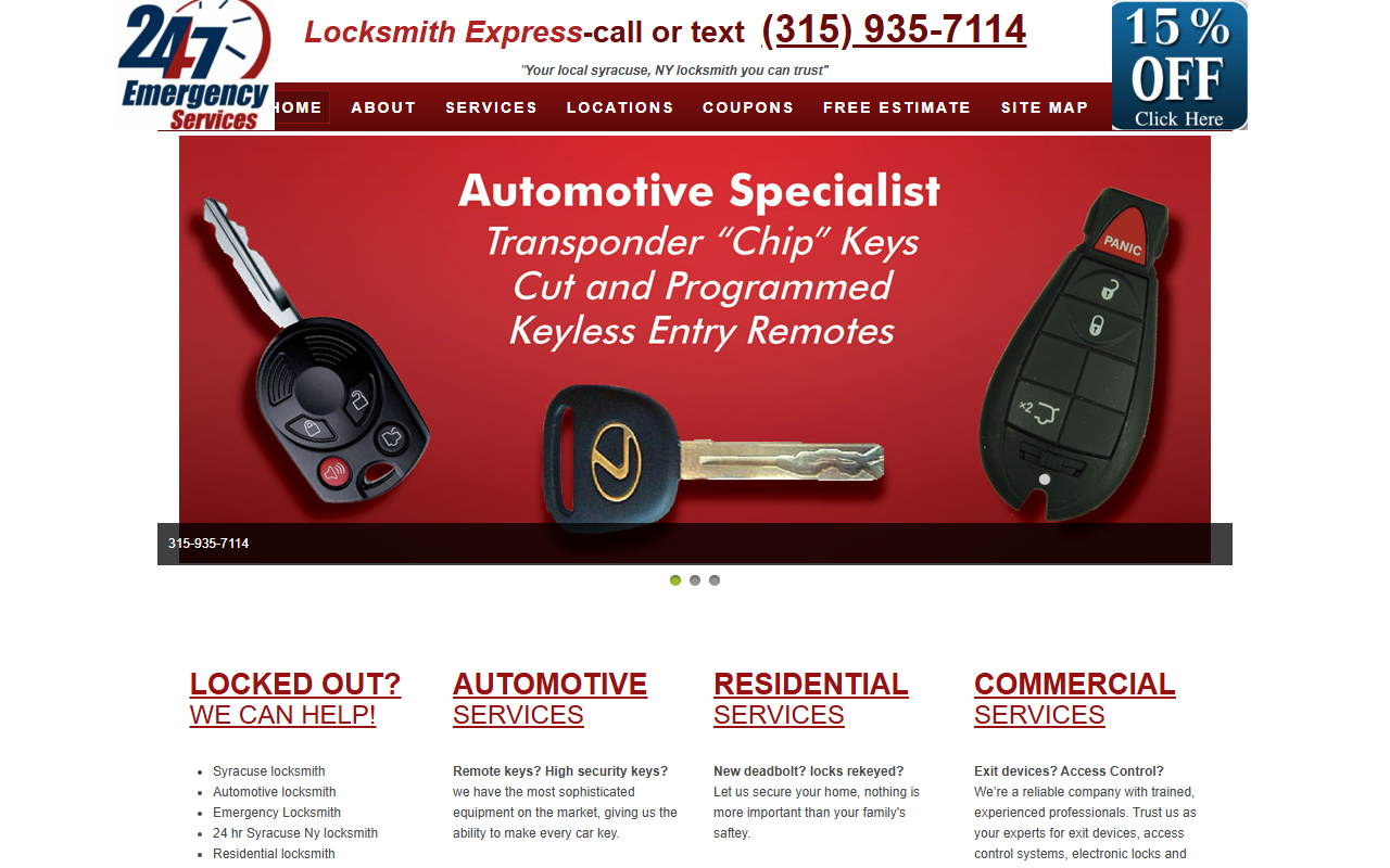 315locksmith.com screenshot