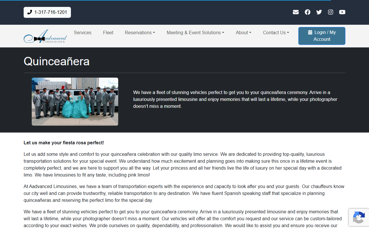 317limosinas.com screenshot
