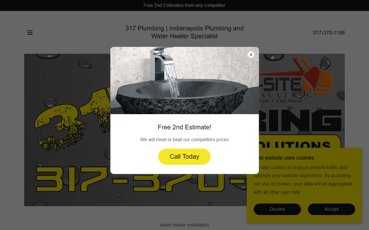 317plumbing.com screenshot