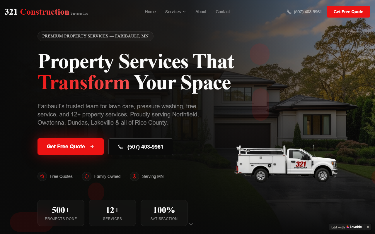 321-construction.com screenshot
