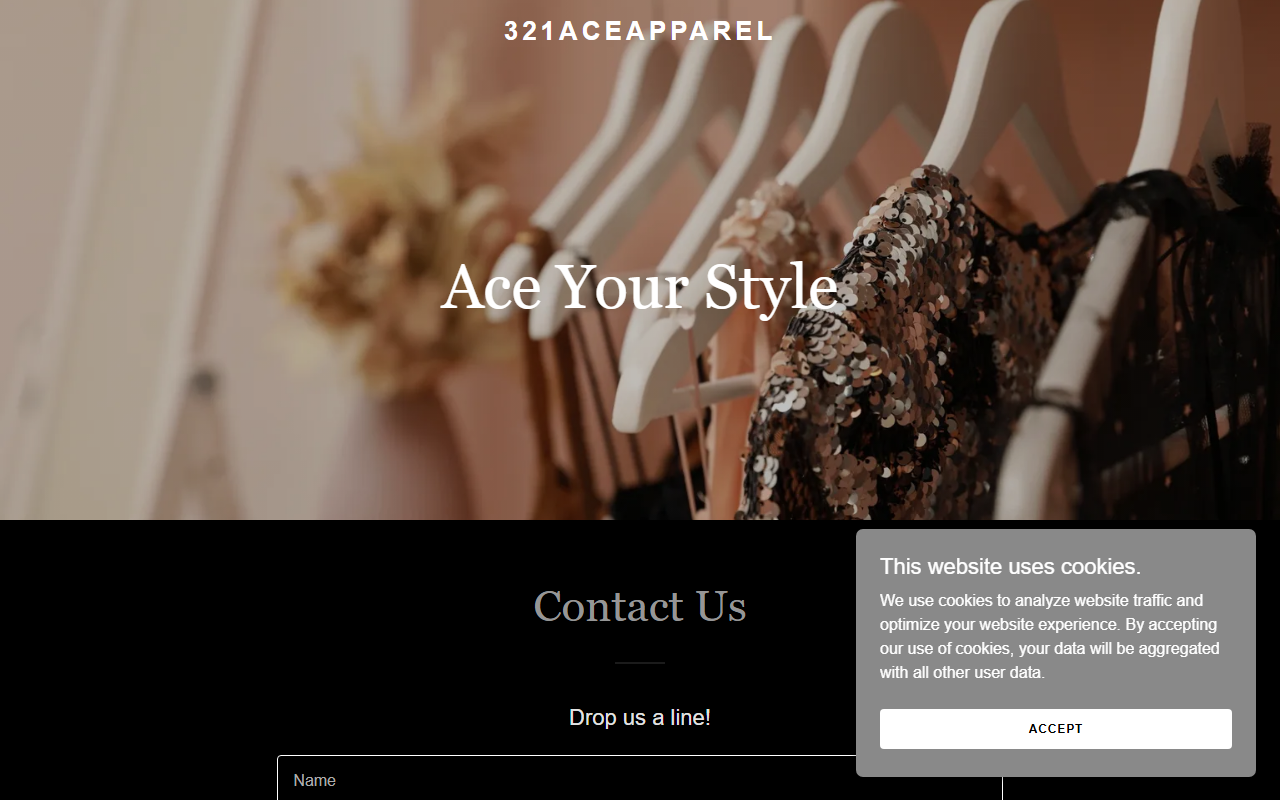 321aceapparel.com screenshot