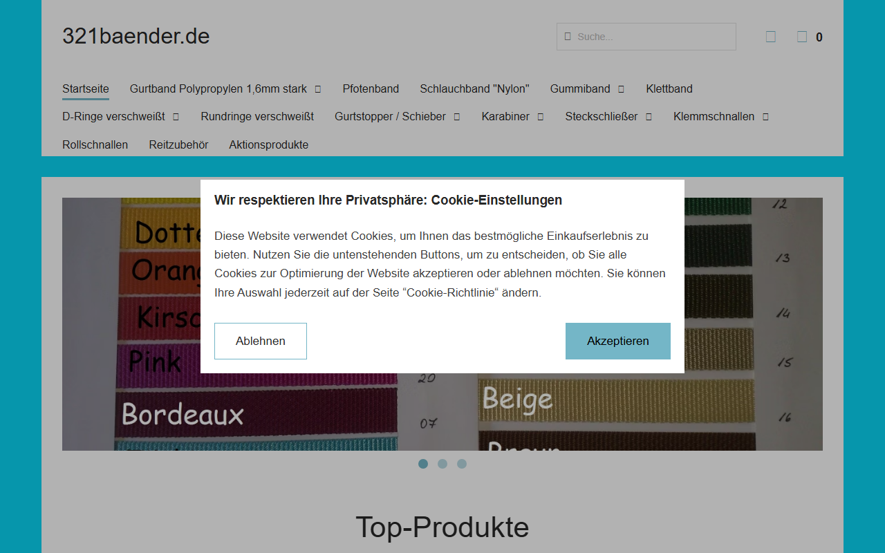 321baender.com screenshot