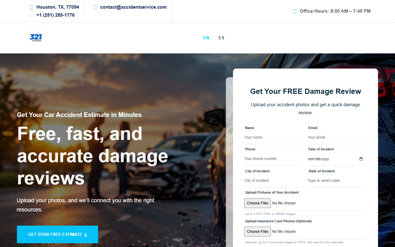 321estimate.com screenshot