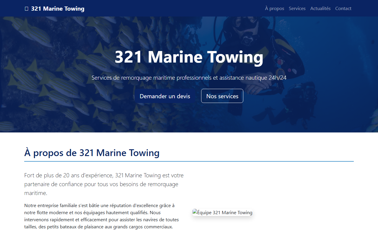 321marinetowing.com screenshot