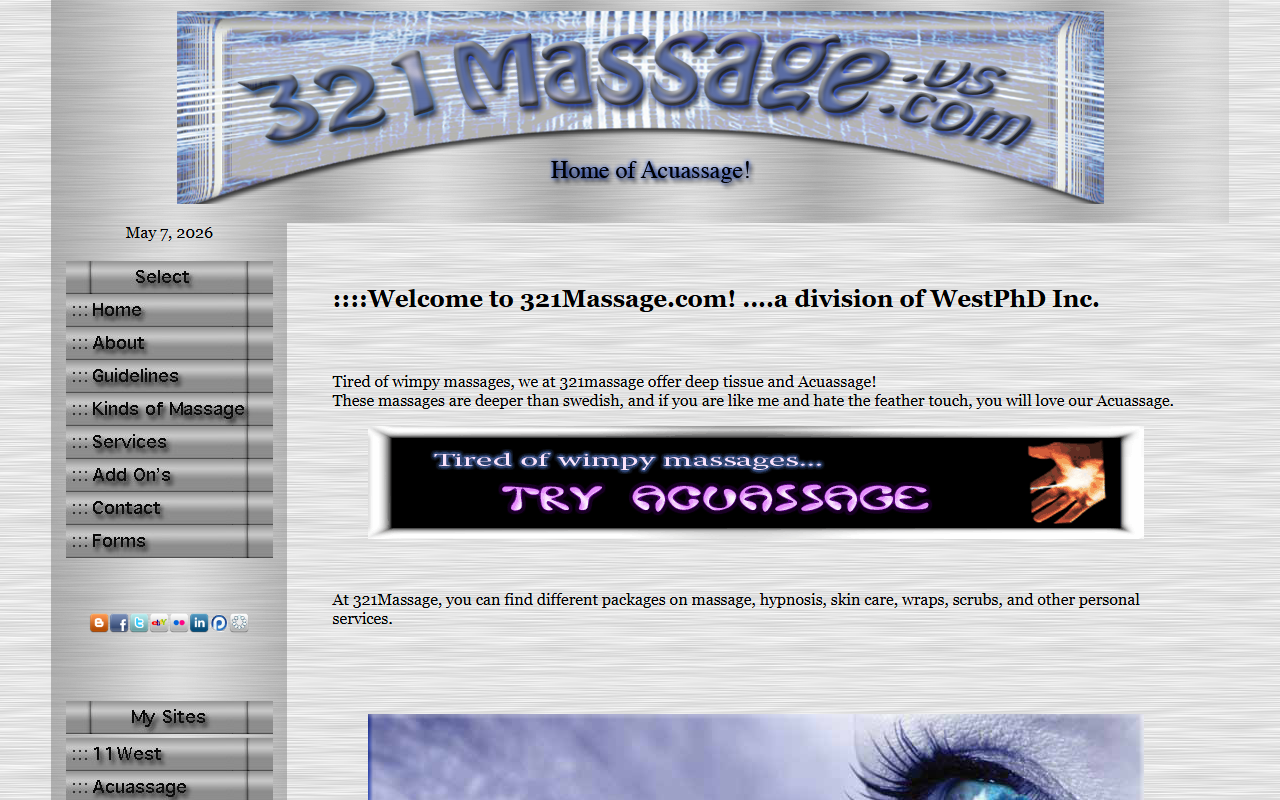 321massage.com screenshot