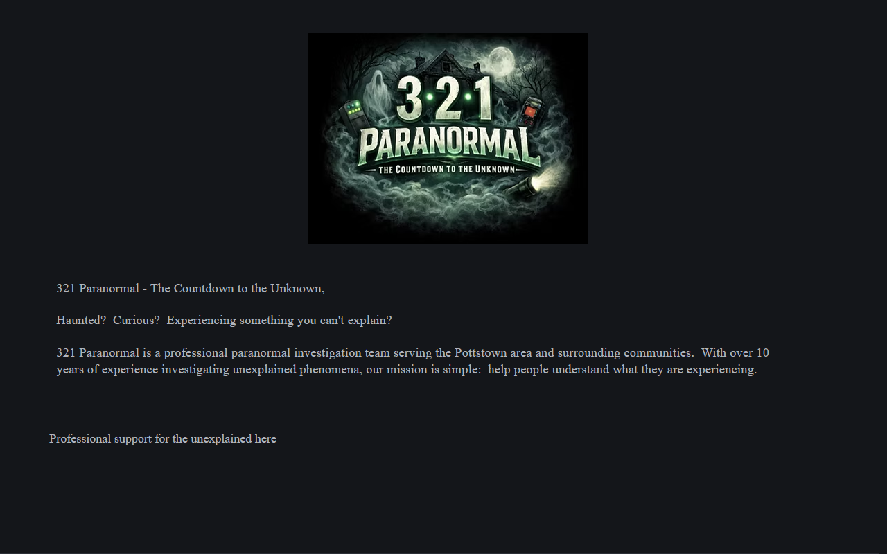 321paranormal.com screenshot