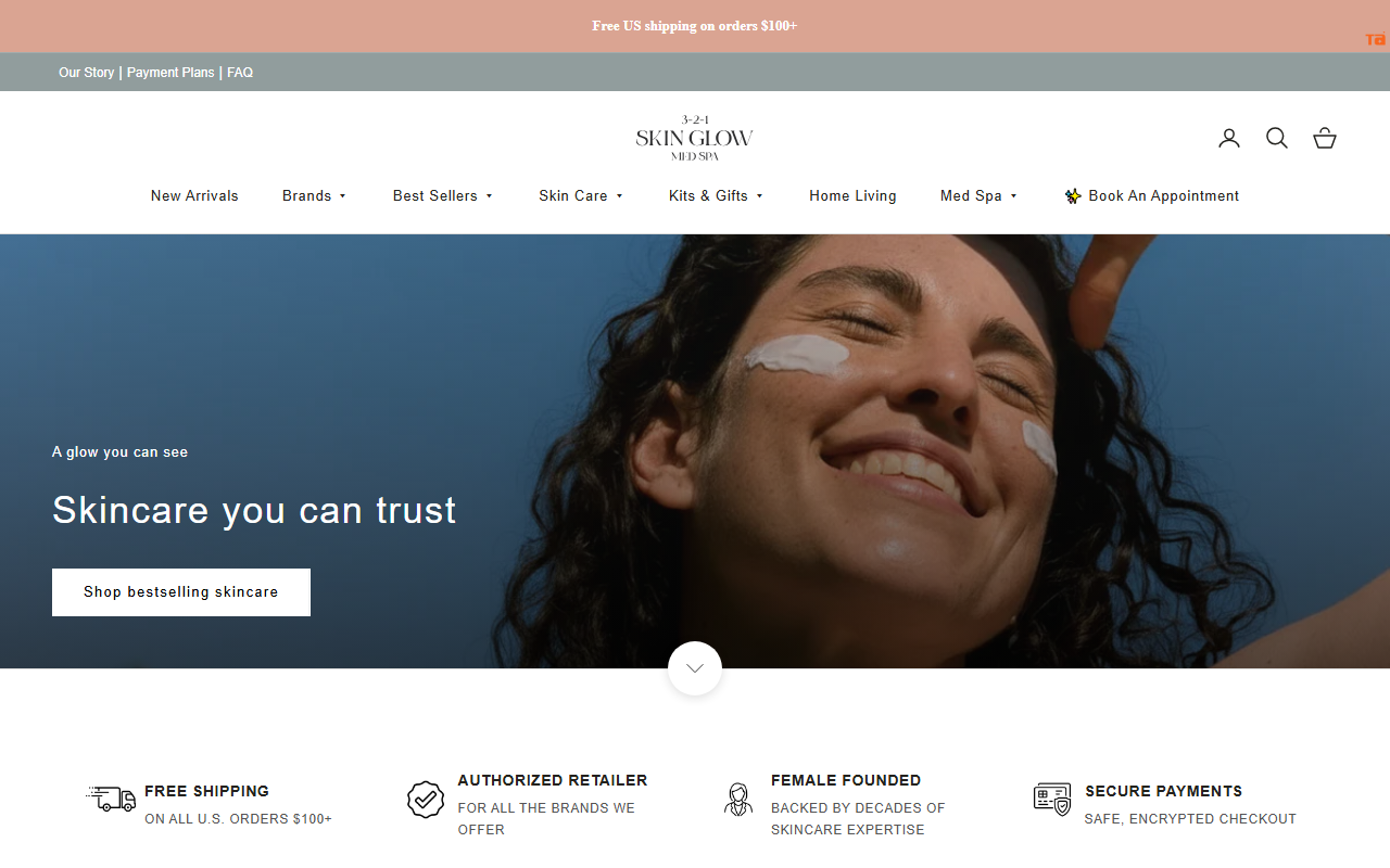 321skinglow.com screenshot