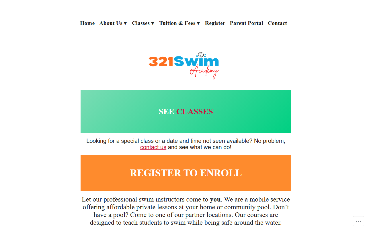 321swimacademy.com screenshot