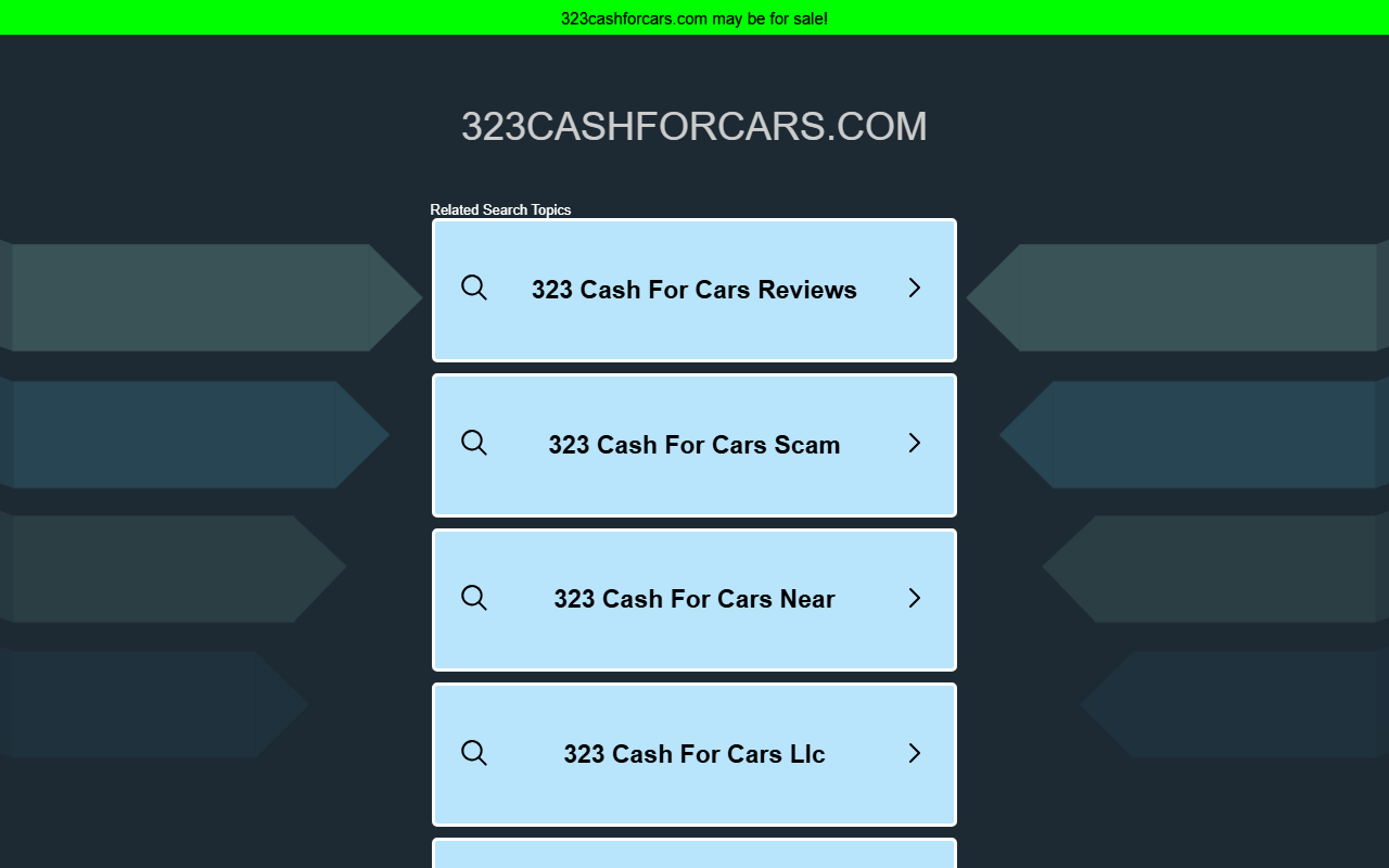 323cashforcars.com screenshot