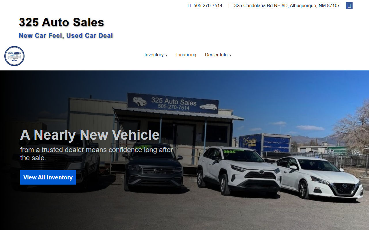 325autosalesabq.com screenshot