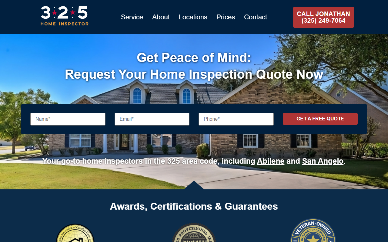 325homeinspector.com screenshot