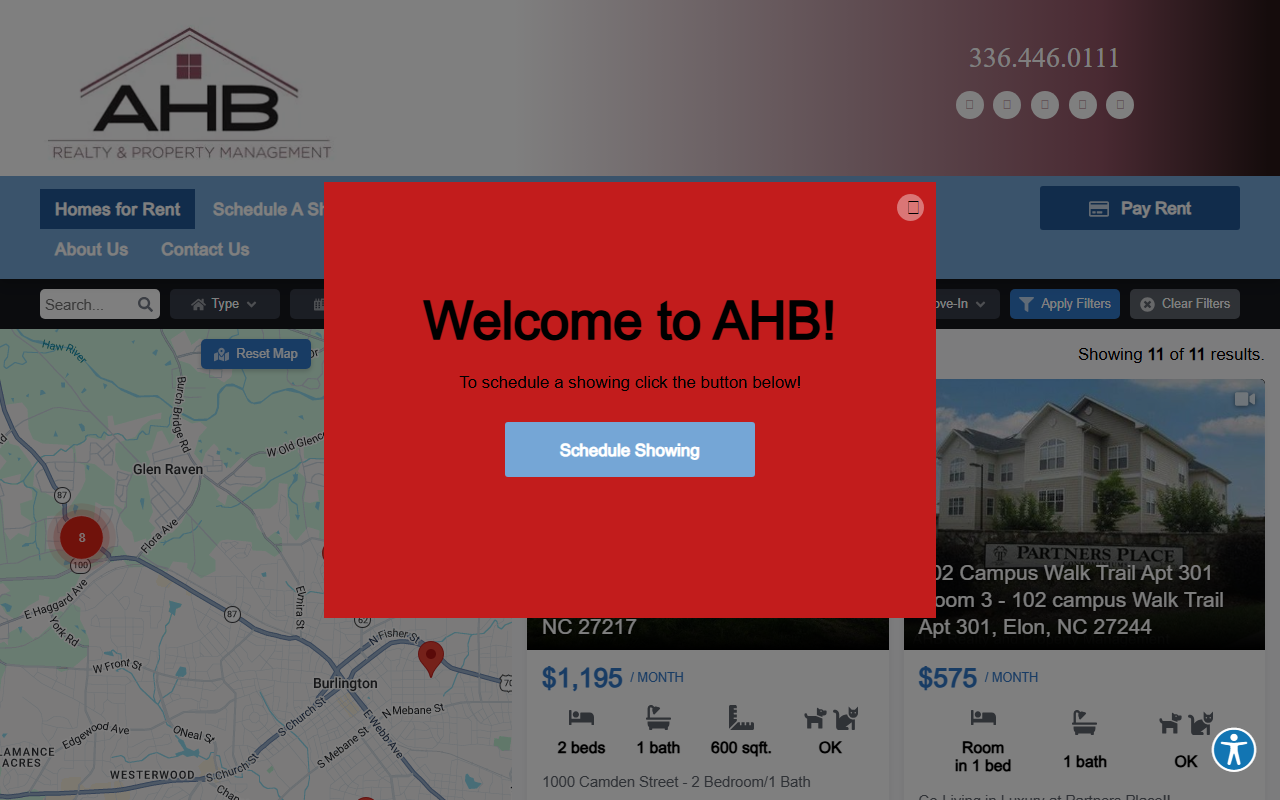 336rentals.com screenshot