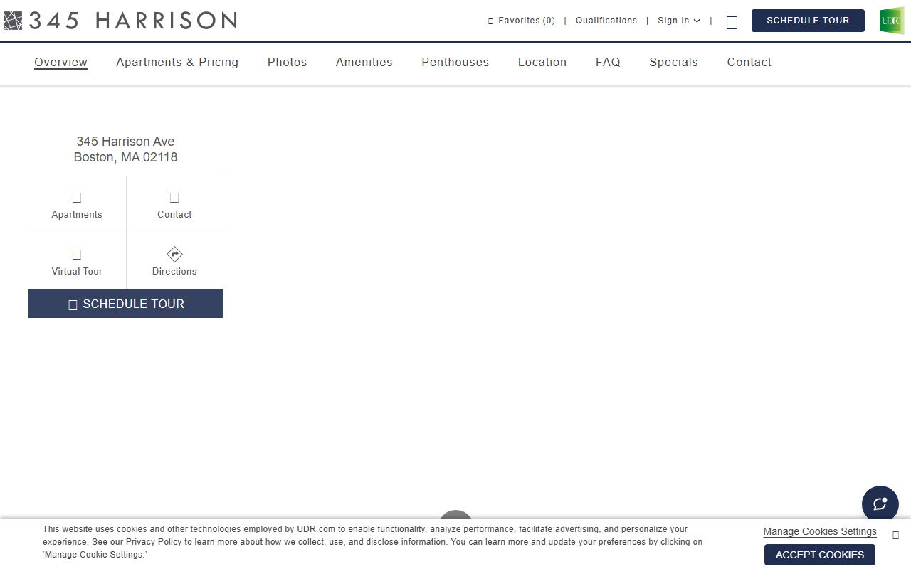 345harrisonapts.com screenshot