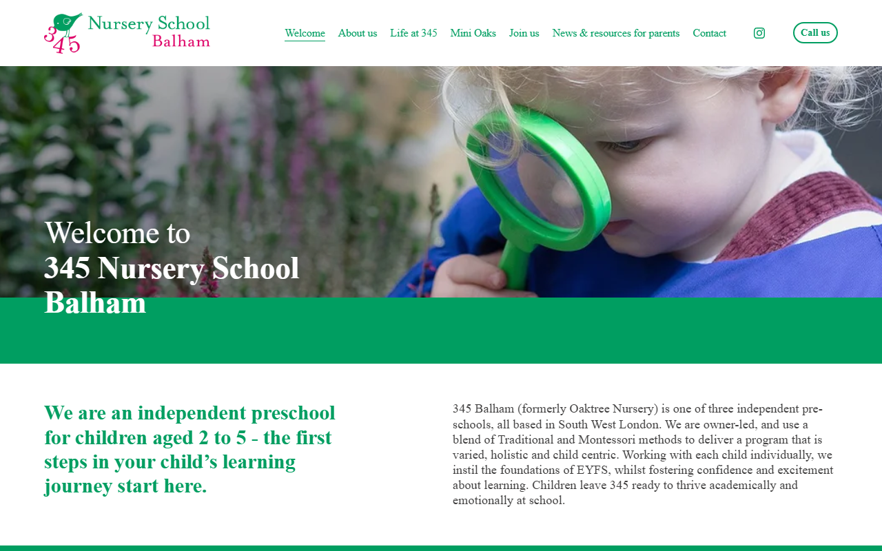 345nurserybalham.com screenshot