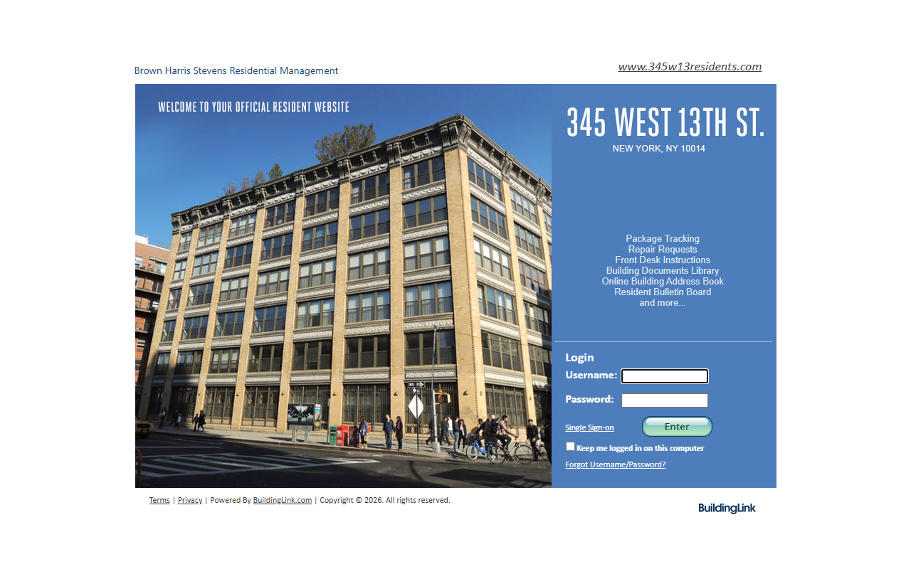 345w13residents.com screenshot