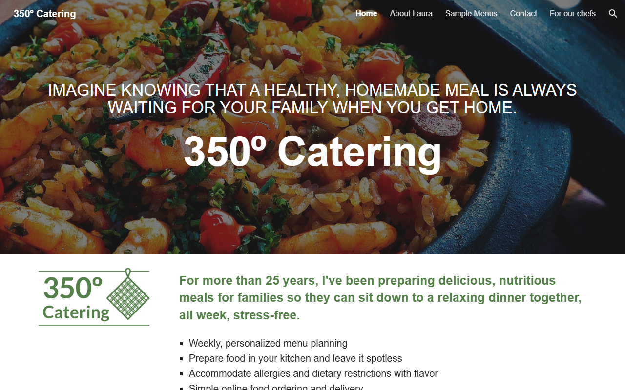 350catering.com screenshot