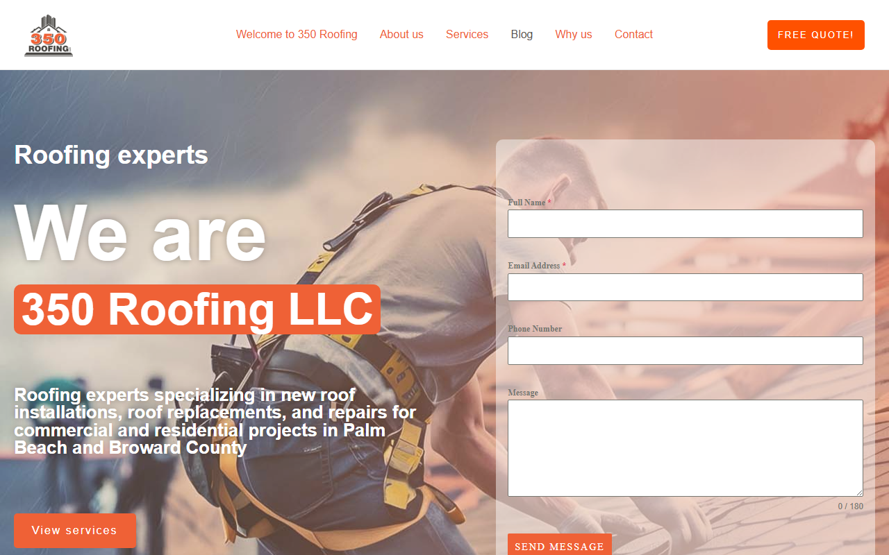 350roofing.com screenshot