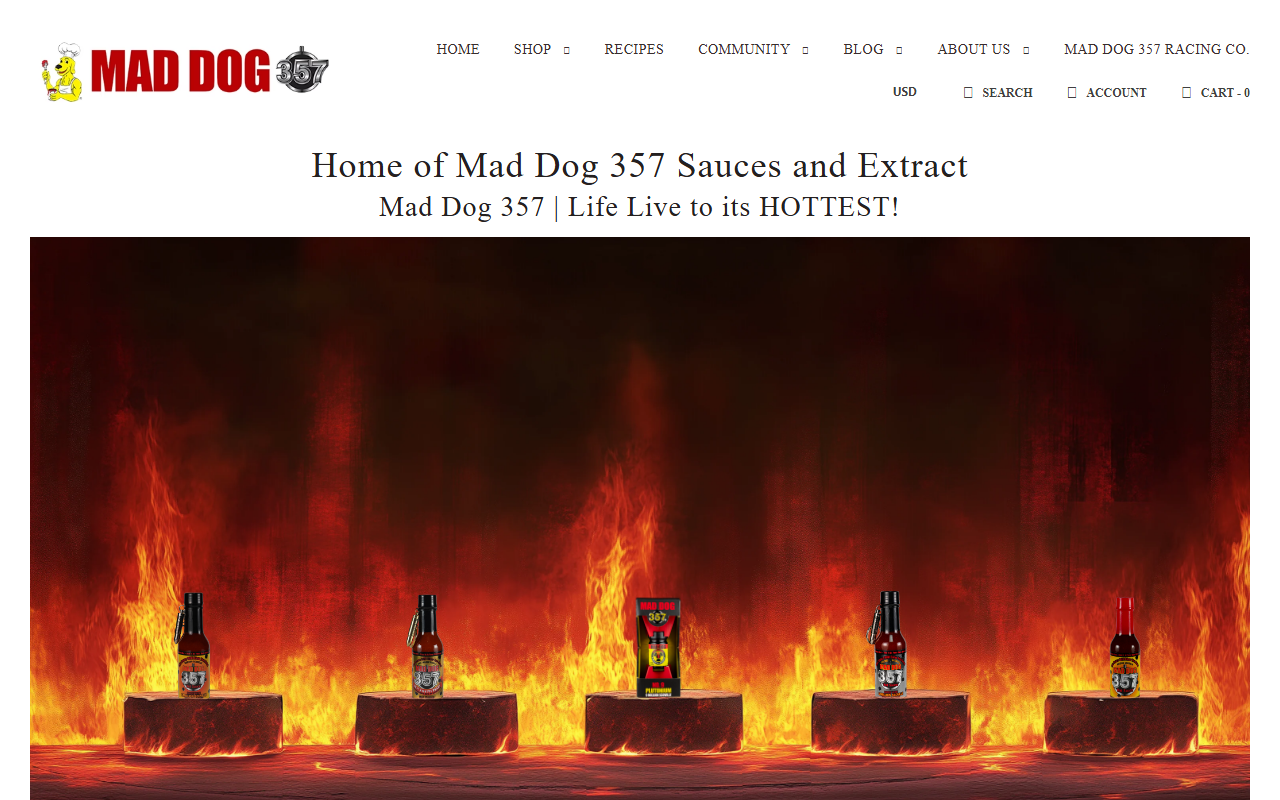 357maddogsauces.com screenshot