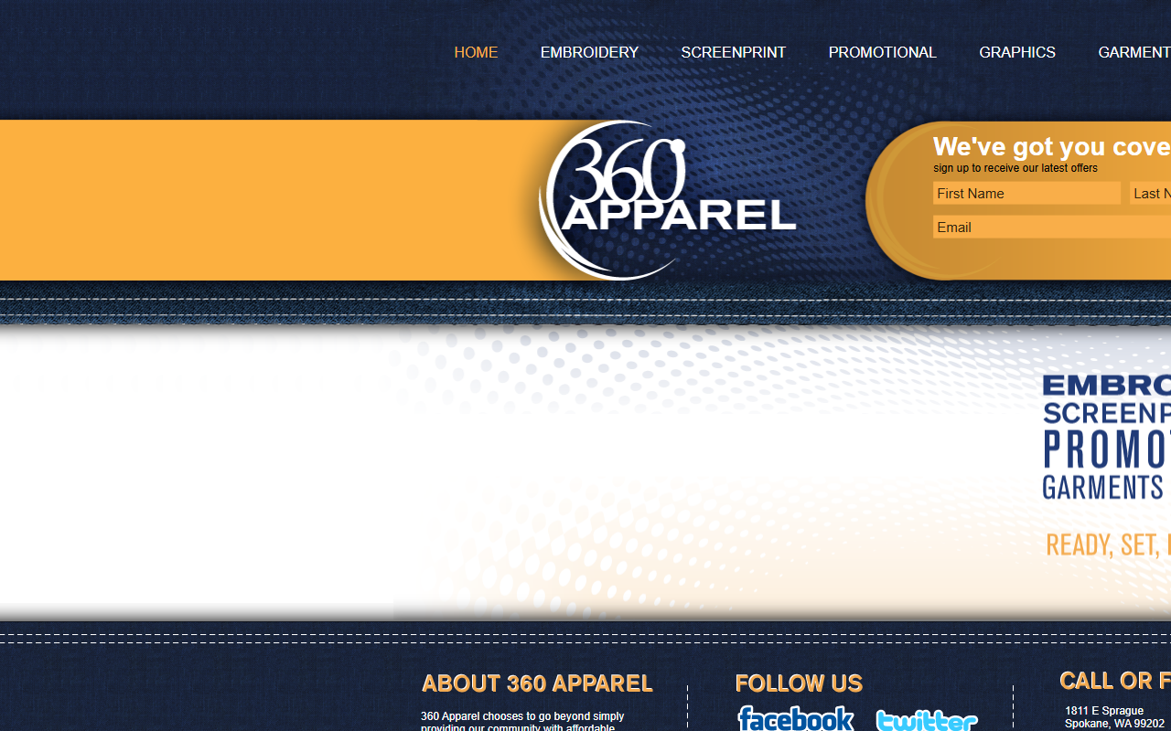 360-apparel.com screenshot