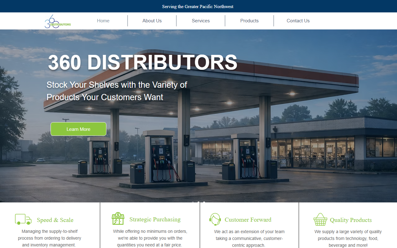 360-distributors.com screenshot