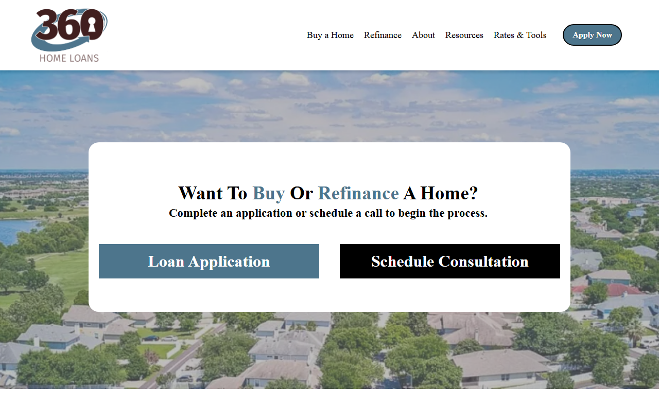 360-homeloans.com screenshot