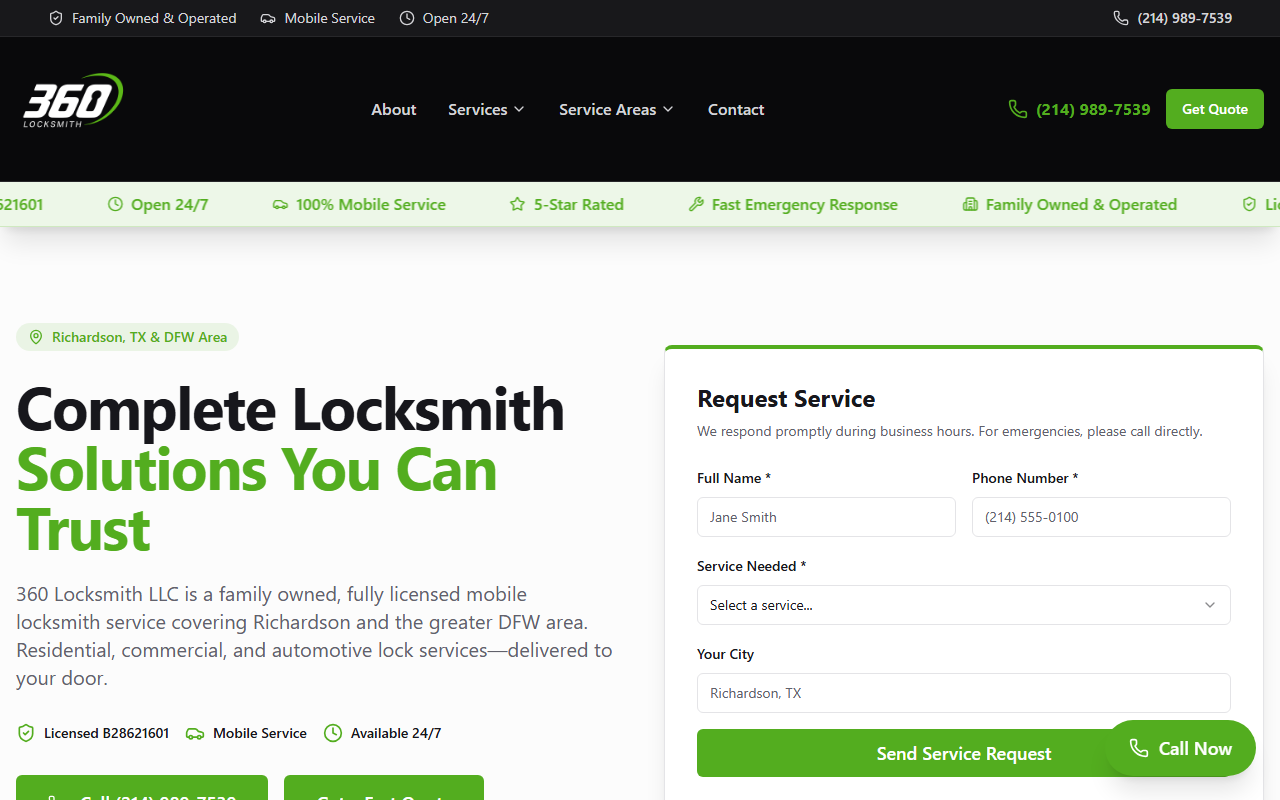 360-locksmith.com screenshot