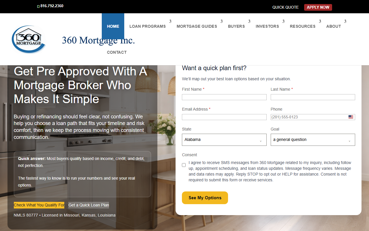 360-mortgage.com screenshot