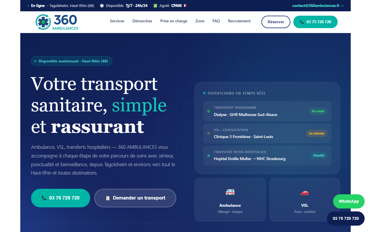 360ambulances.com screenshot