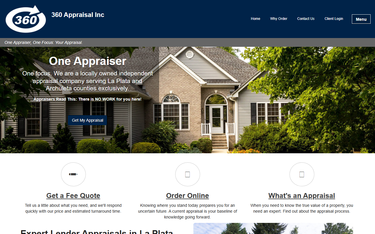 360appraisalinc.com screenshot