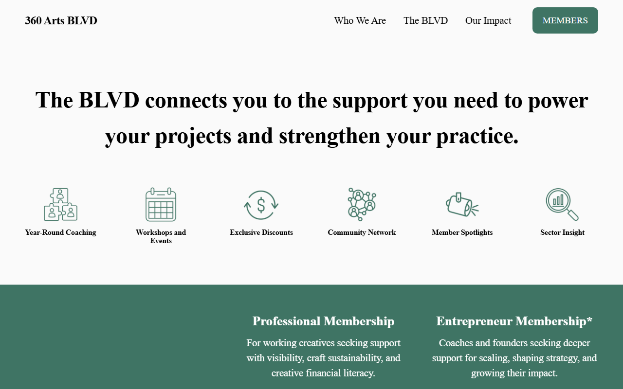 360artsblvd.com screenshot