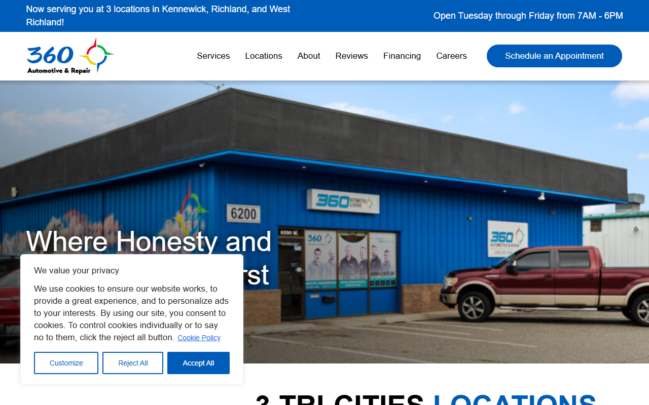 360autoandrepair.com screenshot
