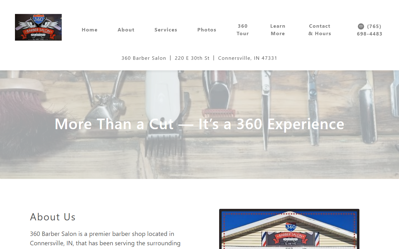360barbersalon.com screenshot