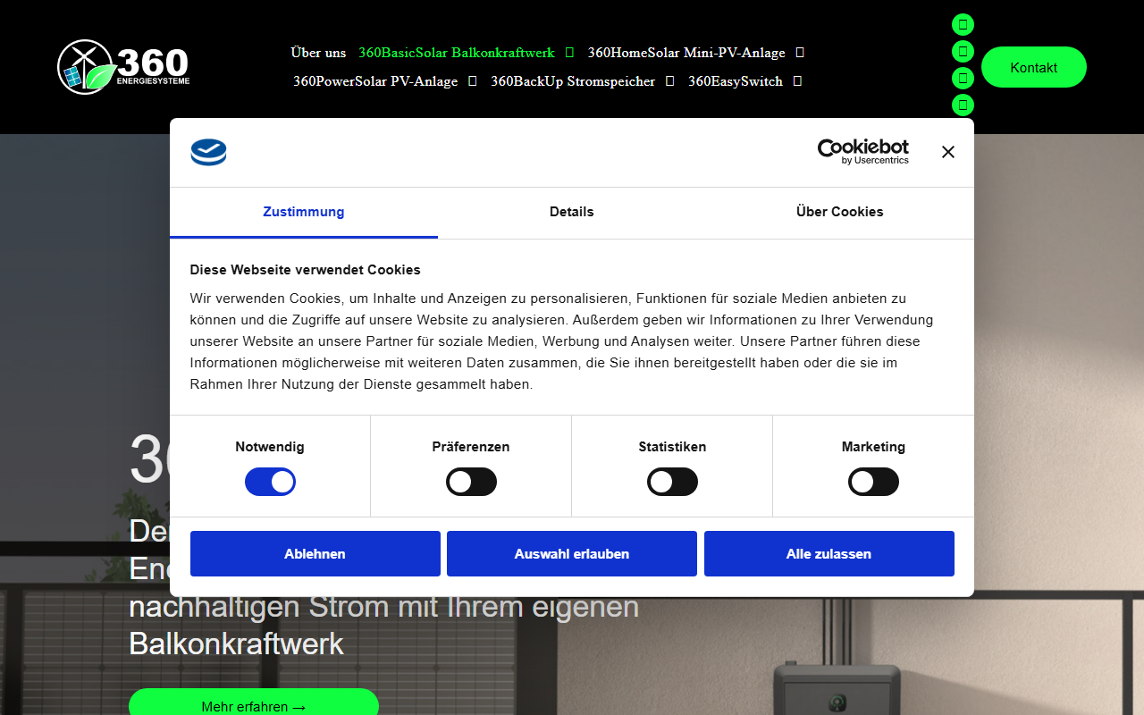 360basicsolar.com screenshot