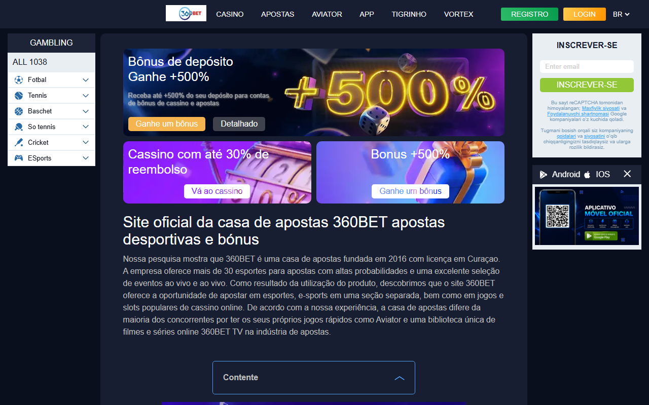 360betbrasil.com screenshot