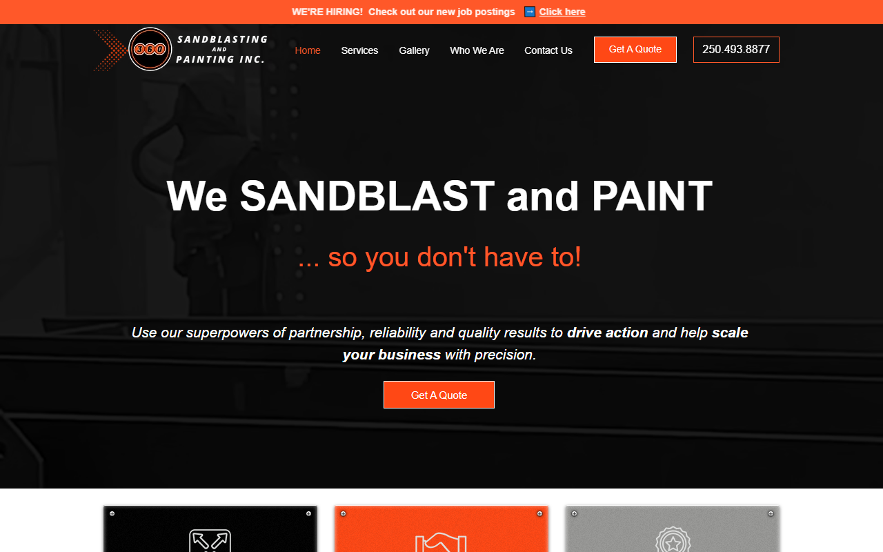 360blasting.com screenshot