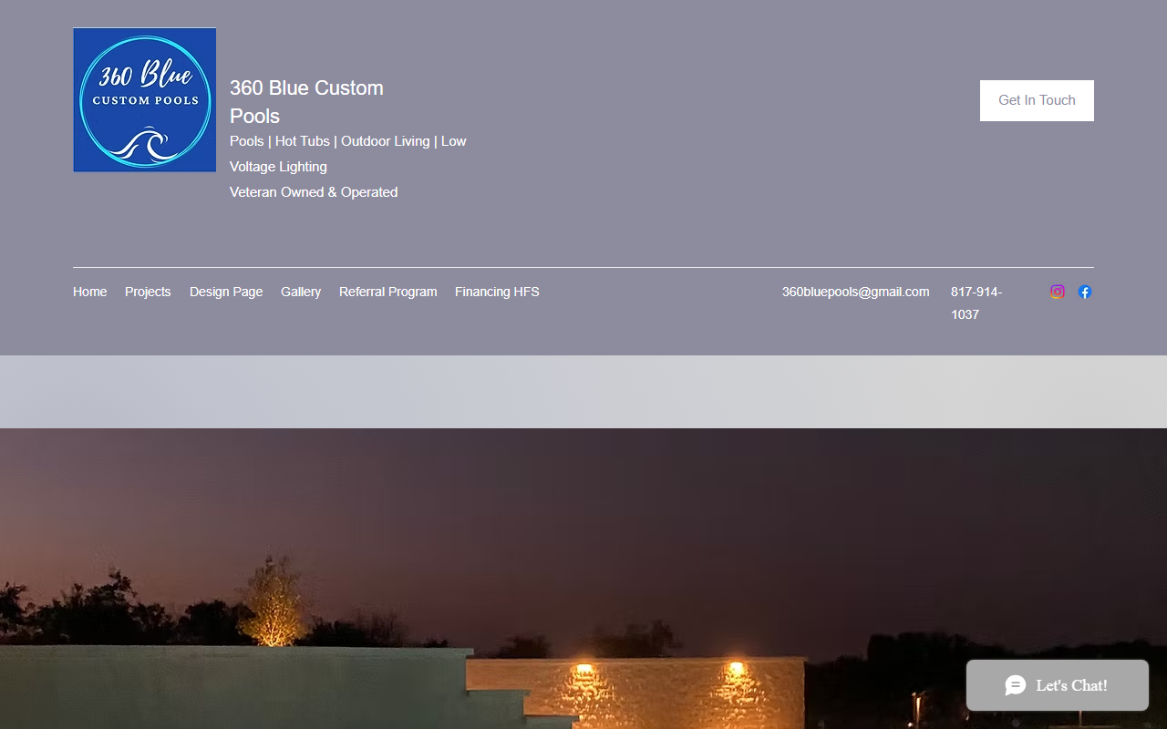 360bluepools.com screenshot