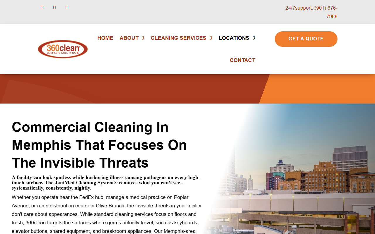 360cleanmemphis.com screenshot