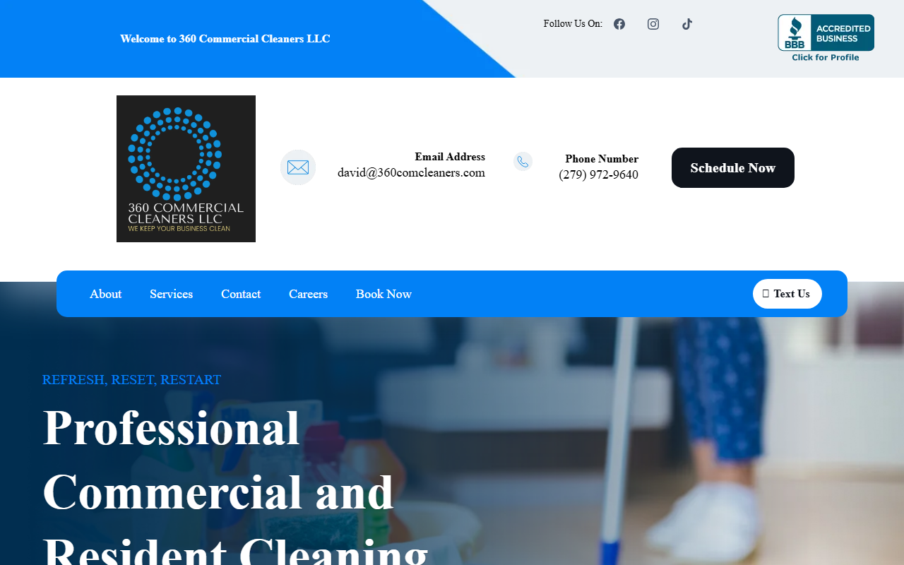 360comcleaners.com screenshot